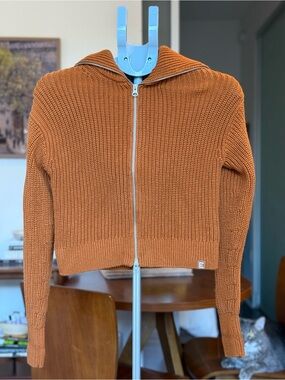 Everlane - The Chunky Cardigan in Toasted Almond - Organic Cotton Zip Cardigan